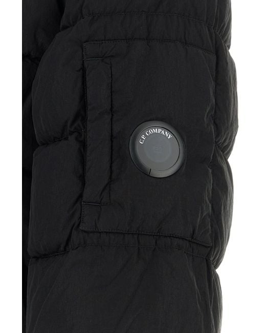 C P Company Black Nylon Down Jacket for men