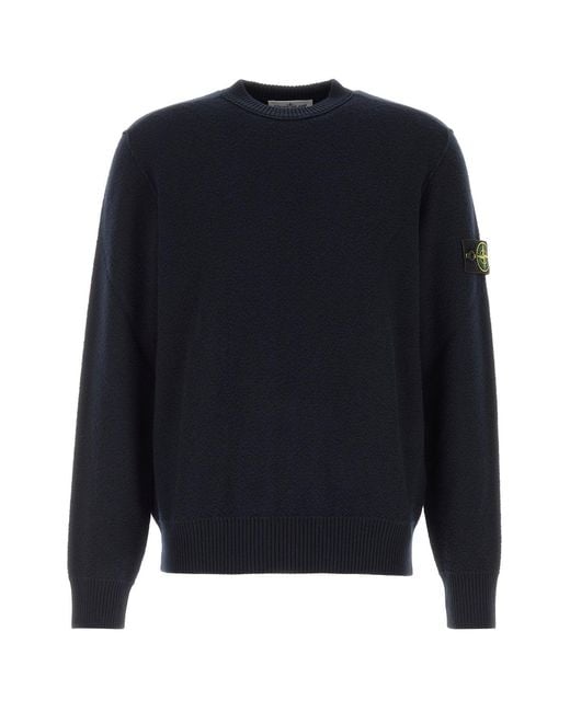 Stone Island Midnight Blue Wool Sweater for men
