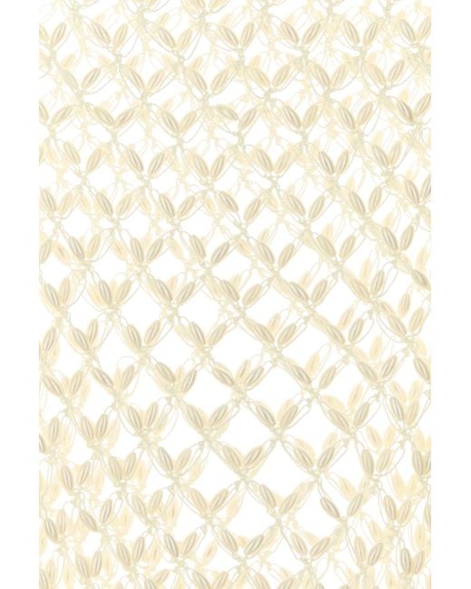 MY BEACHY SIDE White Embellished Crochet Serene One-shoulder Dress