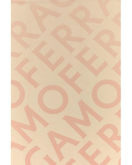 Ferragamo Pink Salvatore Embroidered Wool Blend Reversible Scarf