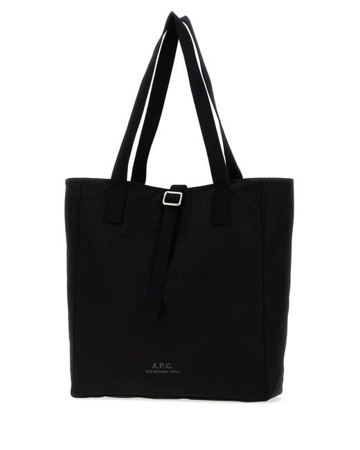 A.P.C. Black Canvas Cabas Archive Shopping Bag for men