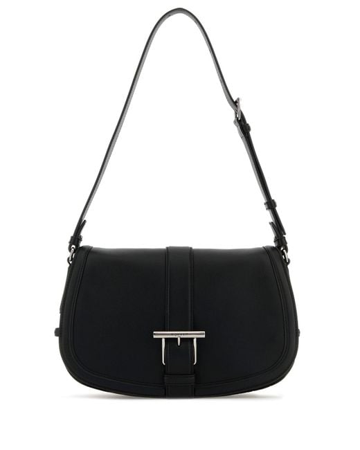 Borsa a tracolla Satchel grande in pelle nera di Alexander McQueen in Black