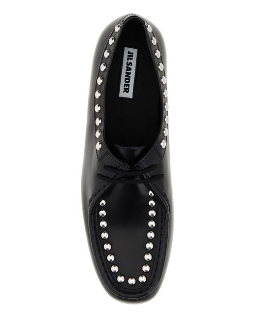 Jil Sander Black Leather Lace-Up Shoes for men