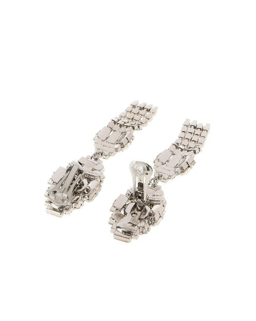 Alessandra Rich Multicolor Crystal Earrings With Pendant And Fringes