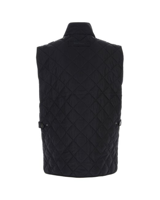 Barbour Black Dark Blue Polyester Lowerdale Sleeveless Jacket for men