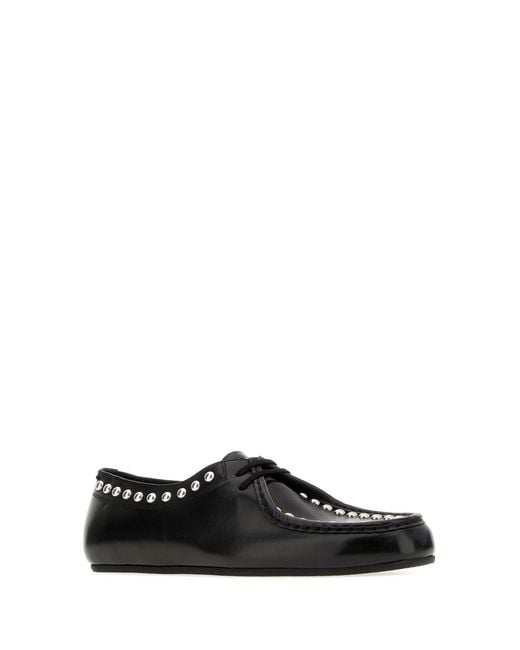 Jil Sander Black Leather Lace-Up Shoes for men