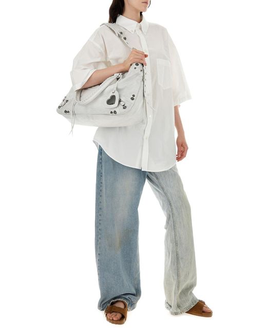 Jeans Fifty-Fifty in denim bicolor di Balenciaga in Blue