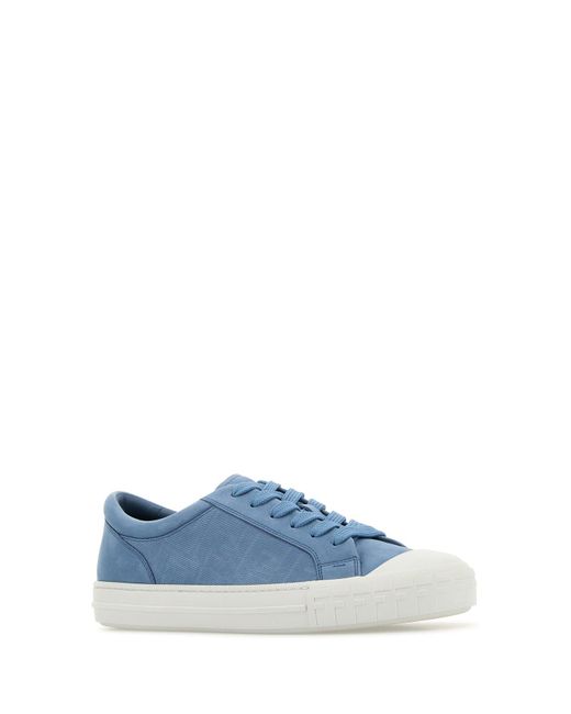 Sneakers Domino in pelle azzurra di Fendi in Blue da Uomo