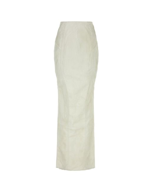 Entire studios White Stretch Denim Channel Skirt