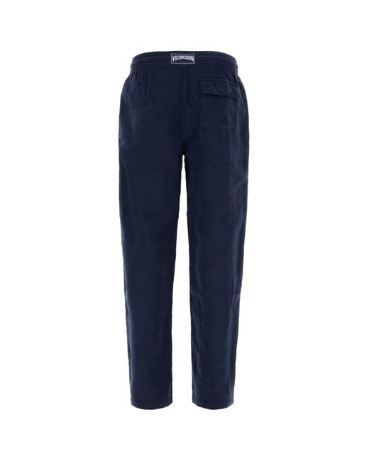 Pantalone Pacha in lino blu navy di Vilebrequin in Blue da Uomo