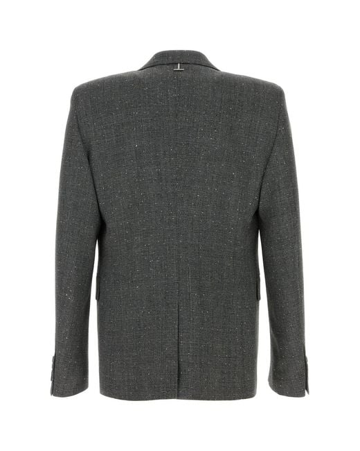 McQueen Black Embroidered Glencheck Blazer for men