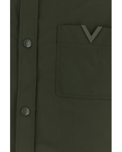 Tシャツ・カットソー VALENTINO Olive green stretch polyester shirt Valentino Garavani Olive Green Stretch Polyester Shirt SS24