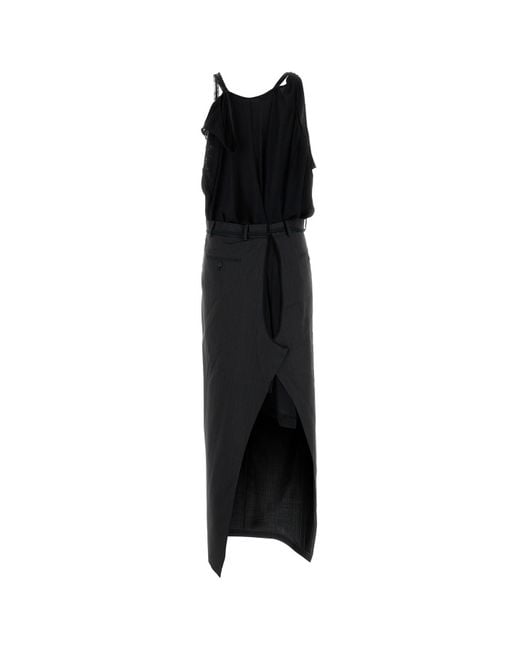 Balenciaga Black 'Patched Slip' Dress