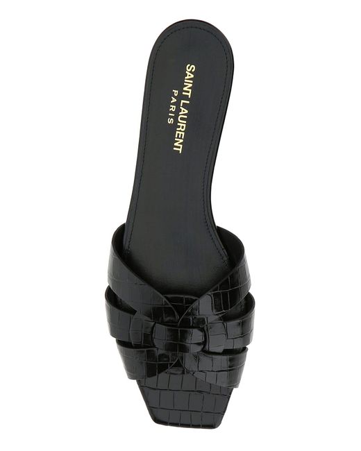 Saint Laurent Black Leather Tribute 05 Slippers - Save 7% - Lyst