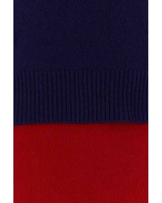 Jil Sander Blue Two-Tone Wool Blend Dress