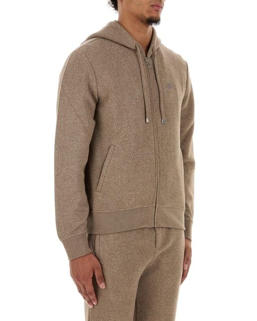 Etro Brown Printed Jersey Sweatshirt for men