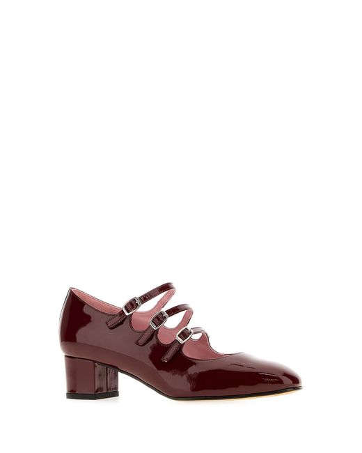 CAREL PARIS Brown Burgundy Leather Kina Pumps
