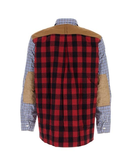 Camicia in cotone ricamato di Junya Watanabe in Blue da Uomo