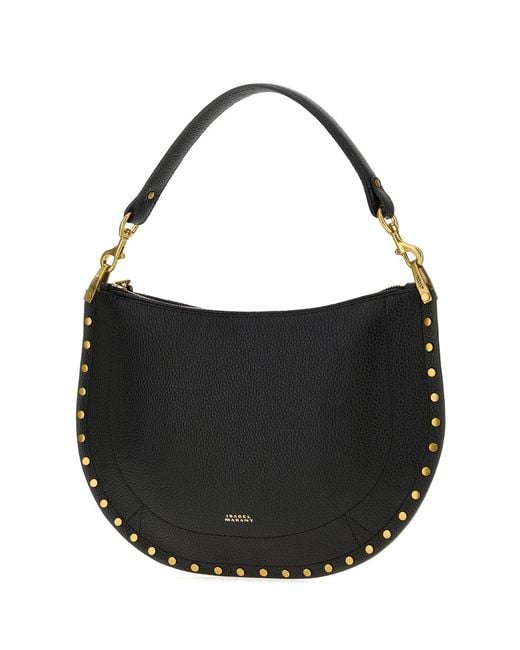 Isabel Marant Black Leather Oskan Shoulder Bag