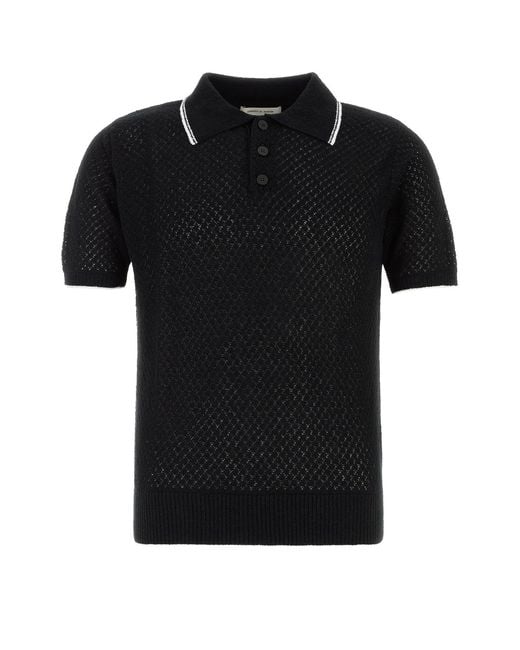 Ernest W. Baker Black Cotton Blend Polo Shirt for men