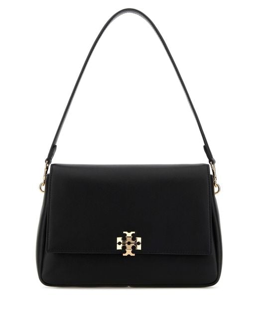 Tory Burch Black Leather Charlie Shoulder Bag