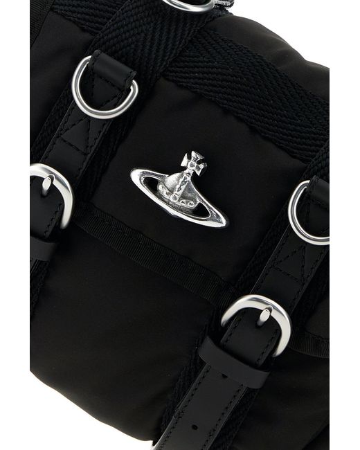 Vivienne Westwood Black Fabric Rocky Crossbody Bag