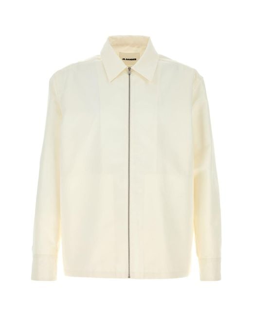 Jil Sander Natural Zip-Up Shirt for men