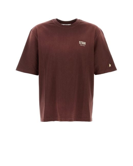 Golden Goose Deluxe Brand Red Deluxe Brand Burgundy Cotton Oversize T-Shirt for men