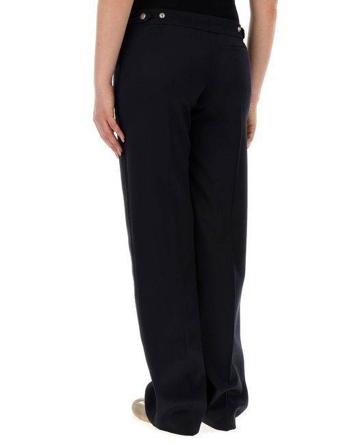 McQueen Black Navy Blue Wool Pant