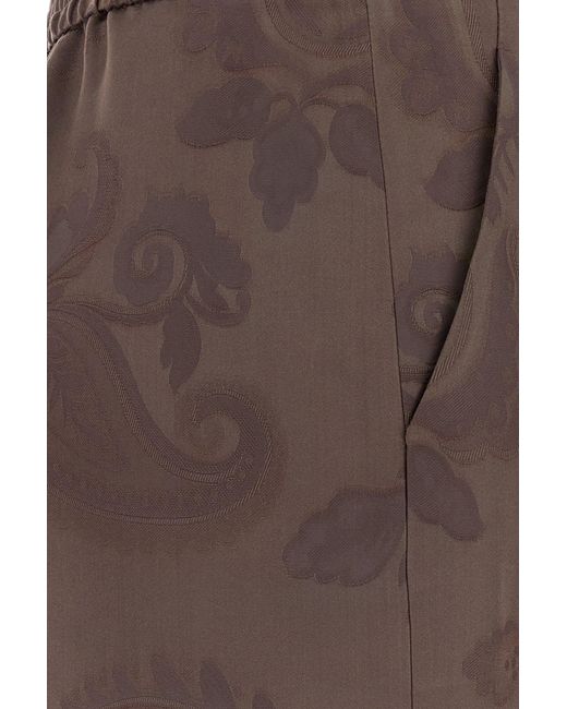 Etro Brown Embroidered Jacquard Pant
