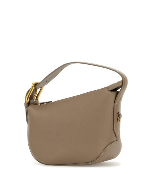 J&m Davidson Brown Cappuccino Leather Zip Quiver Handbag