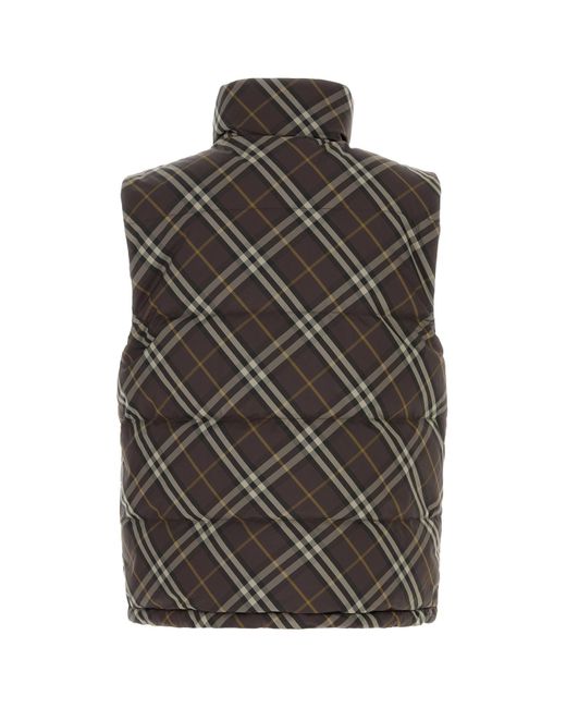 Burberry Black Embroidered Polyester Reversibile Down Jacket for men