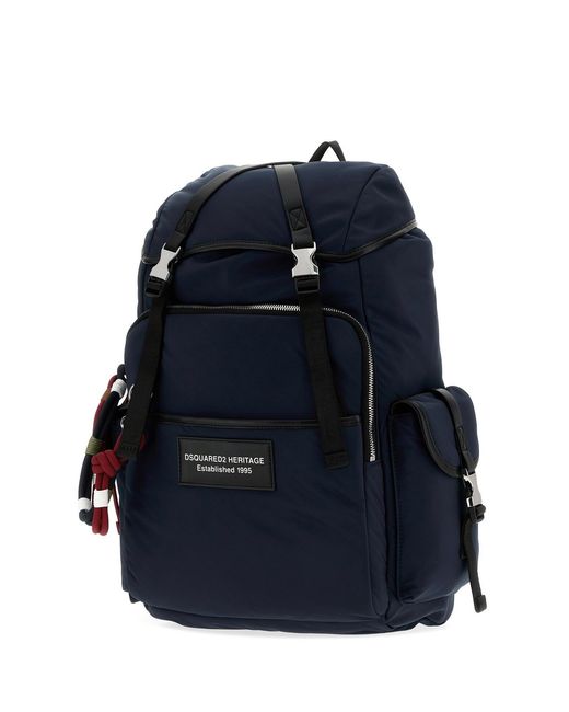 DSquared² Blue Dsquared Fabric Backpack for men