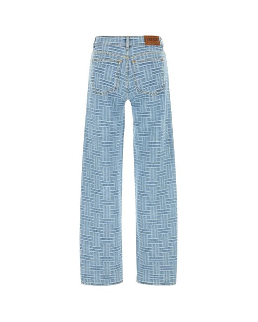 KENZO Blue Embroidered Denim Jeans