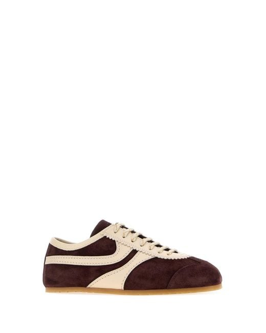 Dries Van Noten Brown Grape Suede Sneakers