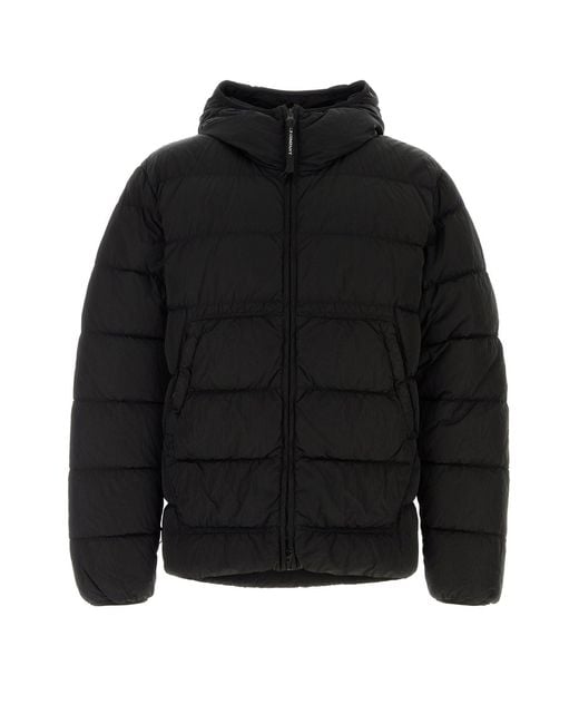 C P Company Black Nylon Down Jacket for men