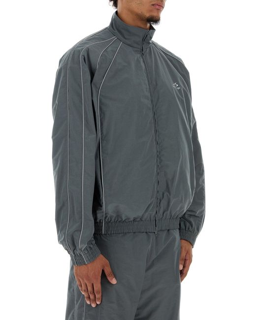 Balenciaga Gray Dark Grey Cotton And Nylon Jacket for men