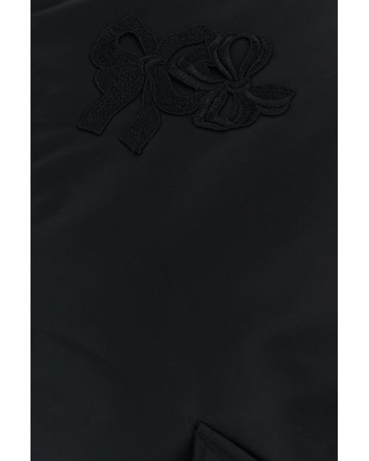 CECILIE BAHNSEN Black Nylon Bomber Jacket