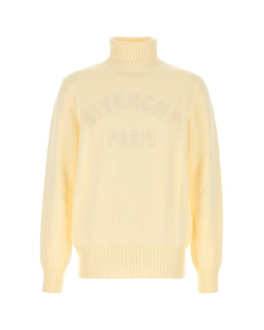 Givenchy Yellow Cream Cotton Sweater for men