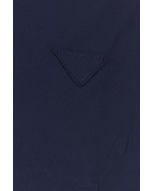Camicia oversize in popeline blu navy di Prada in Blue da Uomo