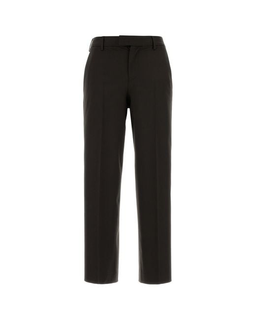 PT Torino Black Dark Brown Stretch Wool Pant
