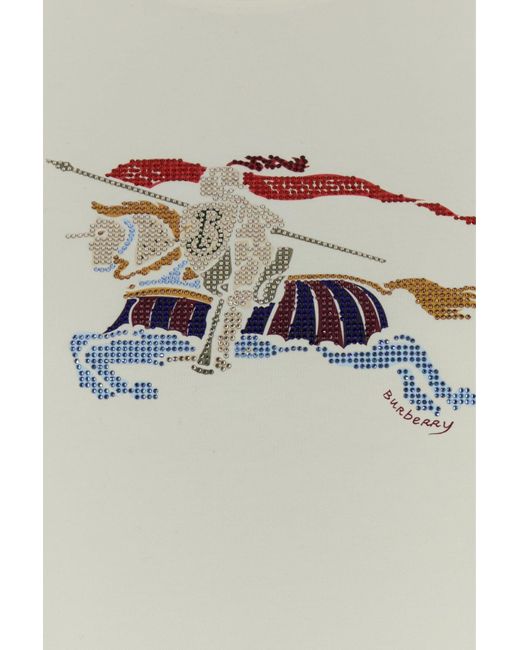 T-shirt in cotone bianco di Burberry in White