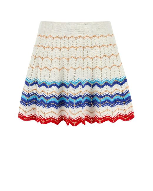 MY BEACHY SIDE White Embroidered Crochet Regina Mini Skirt