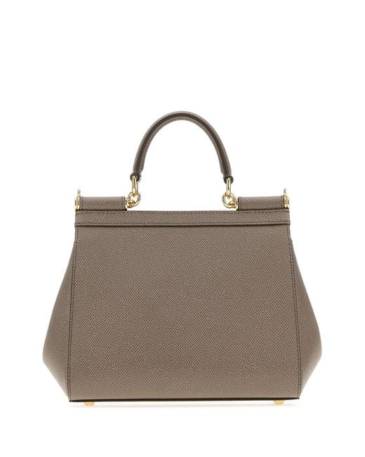 Dolce & Gabbana Gray Dolce & Gabbana Leather Medium Sicily Handbag
