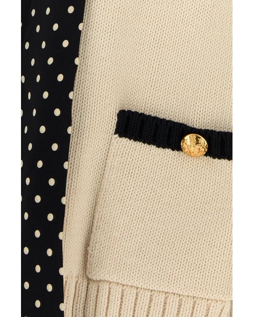 Valentino Garavani Black Sand Cotton Blend Cardigan