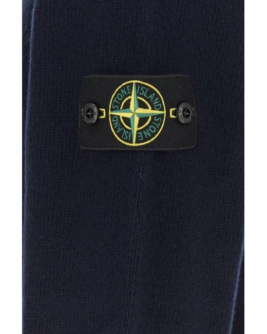 Stone Island Midnight Blue Wool Blend Sweater for men