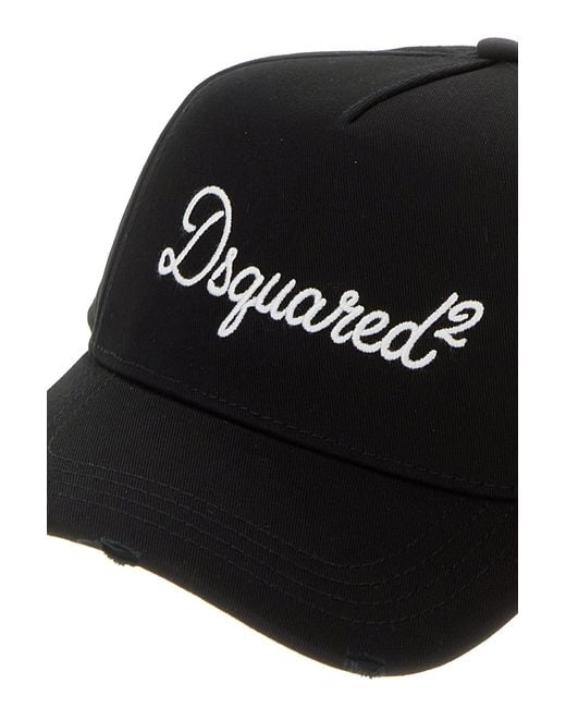 DSquared² Black Cotton Baseball Cap for men