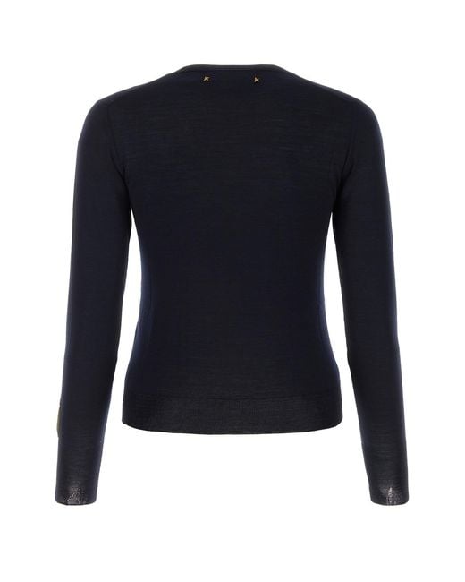 Golden Goose Deluxe Brand Blue Deluxe Brand Used Effect Wool Sweater