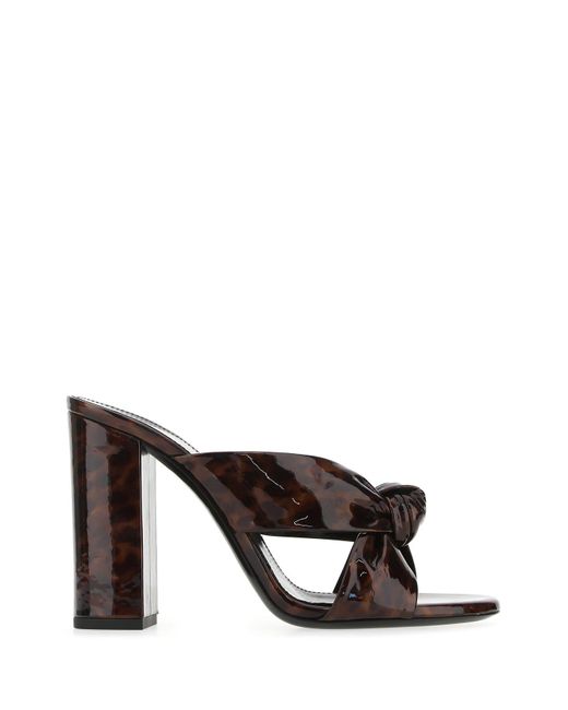saint laurent bianca knotted leather mules