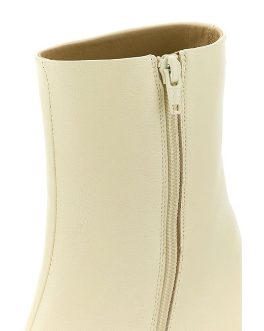Stivaletti in pelle crema di MM6 by Maison Martin Margiela in Natural